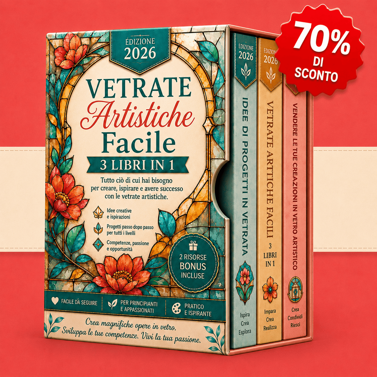 Vetrate Artistiche Facili – Cofanetto 3 Libri in 1